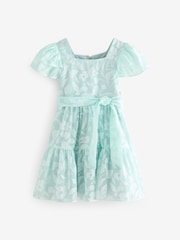 Baker by Ted Baker Mint Green Floral Burnout Dress - Image 7 of 12