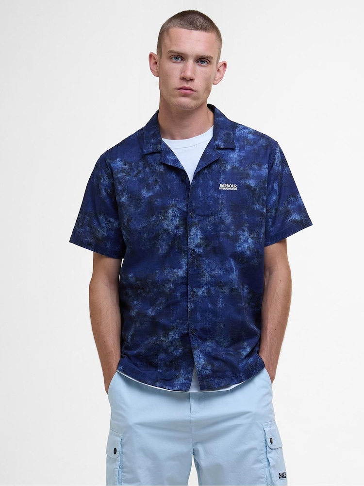 Barbour Blue Camo Ikat Summer Shirt - Image 1 of 5 Barbour Blue Camo Ikat Summer Shirt - Image 1 of 5