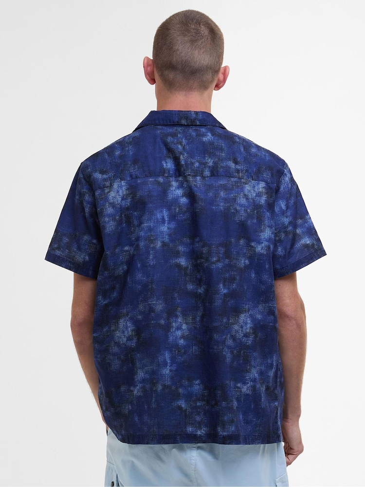 Barbour Blue Camo Ikat Summer Shirt - Image 2 of 5 Barbour Blue Camo Ikat Summer Shirt - Image 2 of 5