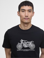 Barbour® International Black Venture Bike Graphic T-Shirt - Image 3 of 5