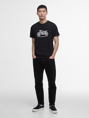 Barbour® International Black Venture Bike Graphic T-Shirt - Image 4 of 5