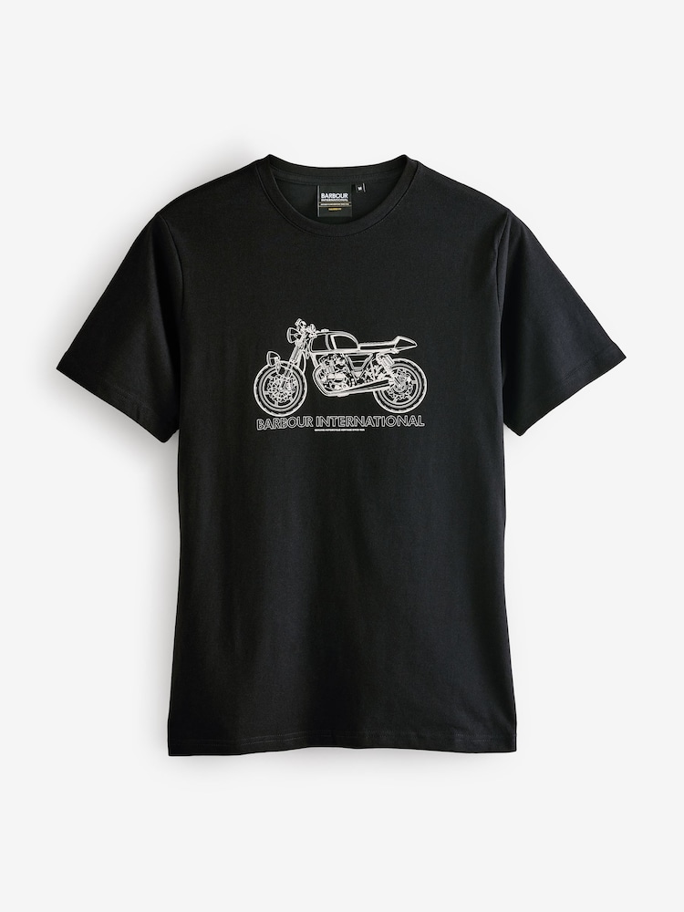 Barbour® International Black Venture Bike Graphic T-Shirt - Image 5 of 5