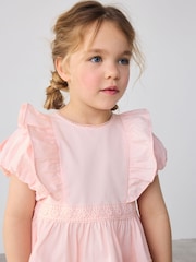 Baker by Ted Baker Pink Woven Frill Peplum 100% Cotton Top and Shorts Set - Image 6 of 12