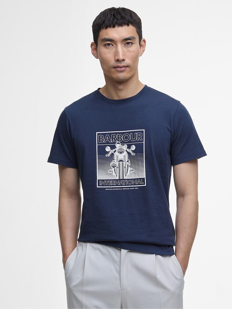 Barbour® International Track Bike Graphic T-Shirt - Image 1 of 4