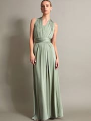 Monsoon Bottle Green Thea Multiway Bridesmaid Dress - Image 1 of 5
