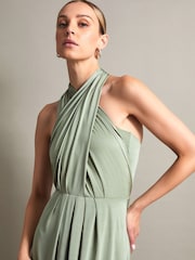 Monsoon Bottle Green Thea Multiway Bridesmaid Dress - Image 2 of 5