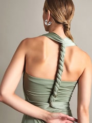 Monsoon Bottle Green Thea Multiway Bridesmaid Dress - Image 4 of 5