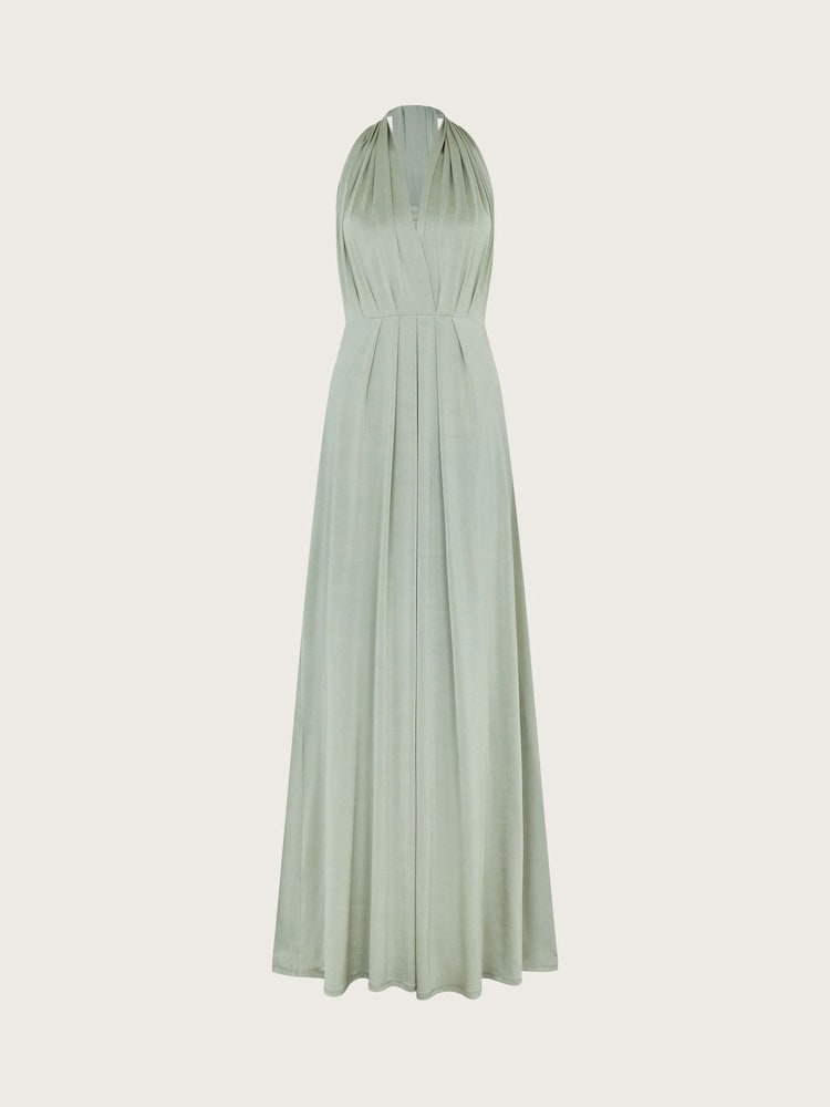 Monsoon Bottle Green Thea Multiway Bridesmaid Dress - Image 5 of 5
