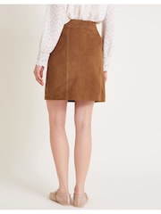 Monsoon Natural Sienna Suede Zip Skirt - Image 3 of 6