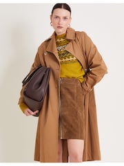 Monsoon Natural Sienna Suede Zip Skirt - Image 5 of 6