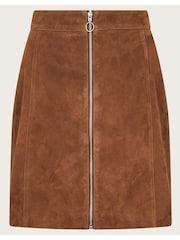 Monsoon Natural Sienna Suede Zip Skirt - Image 6 of 6
