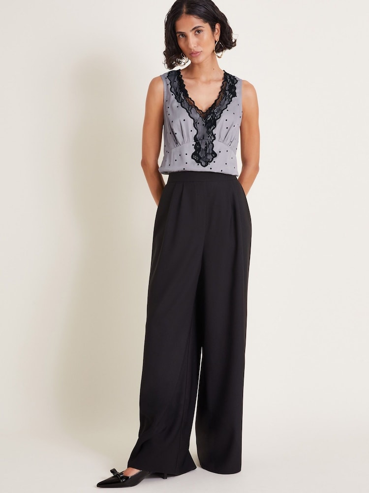 Monsoon Silver Clea Lacy Spot Cami Top - Image 2 of 5 Monsoon Silver Clea Lacy Spot Cami Top - Image 2 of 5