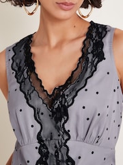 Monsoon Silver Clea Lacy Spot Cami Top - Image 4 of 5