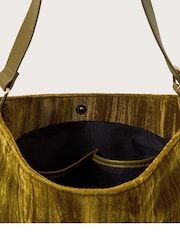 Monsoon Green Erin Velvet Hobo Bag - Image 3 of 3