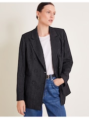 Monsoon Blue Paige Pinstripe Blazer - Image 3 of 8