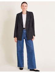 Monsoon Blue Paige Pinstripe Blazer - Image 5 of 8