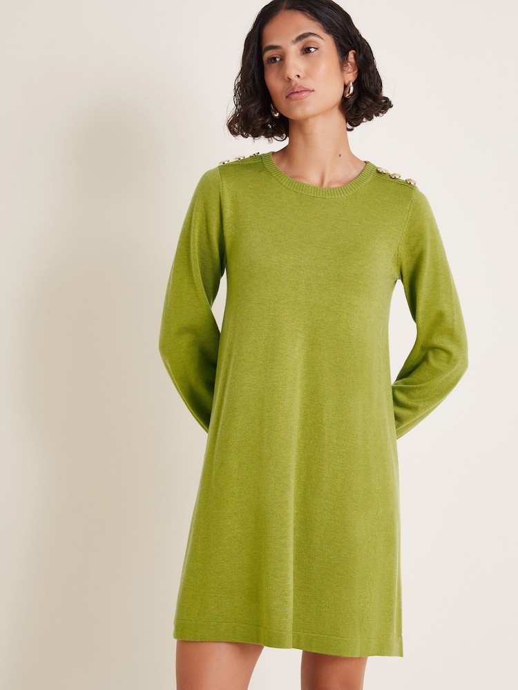 Monsoon Green Susie Swing Dress - Image 2 of 6