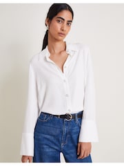 Monsoon Natural Sandra Floral Button Shirt - Image 4 of 7