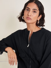 Monsoon Black Nora Knit Bomber Jacket - Image 4 of 5