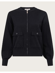 Monsoon Black Nora Knit Bomber Jacket - Image 5 of 5