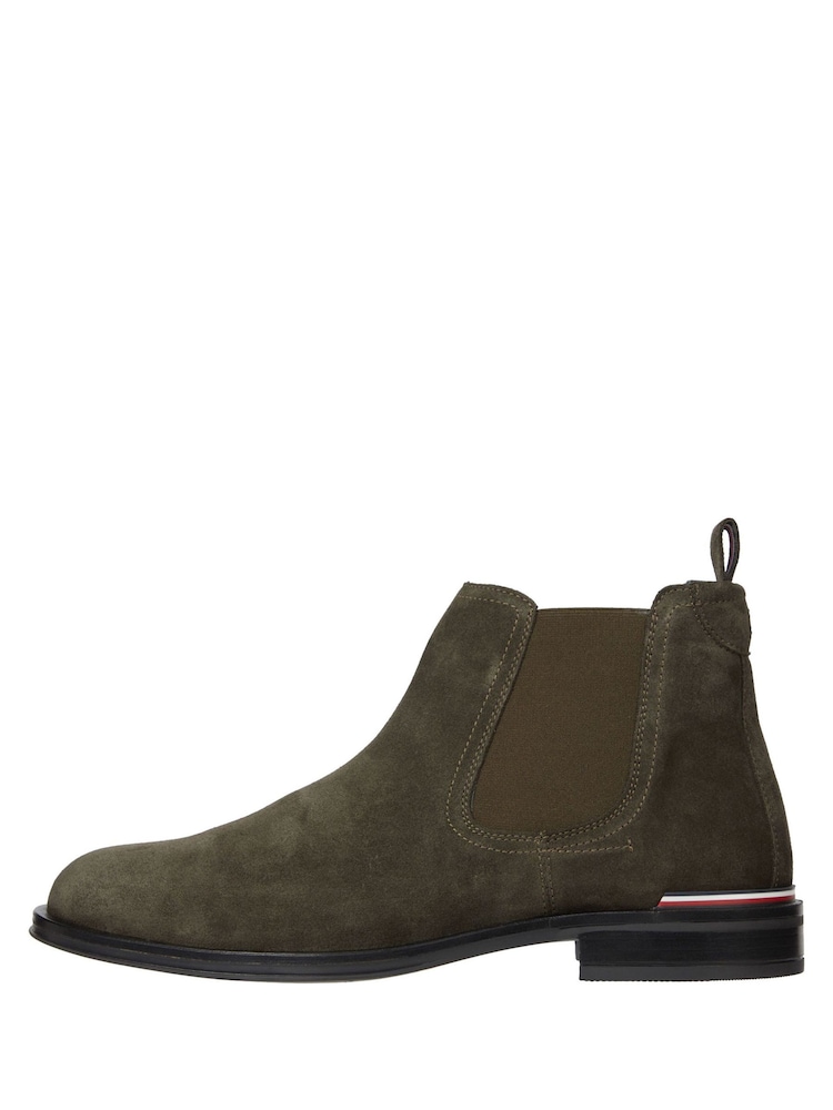 Tommy Hilfiger Green Core Suede Chelsea Boots - Image 2 of 5