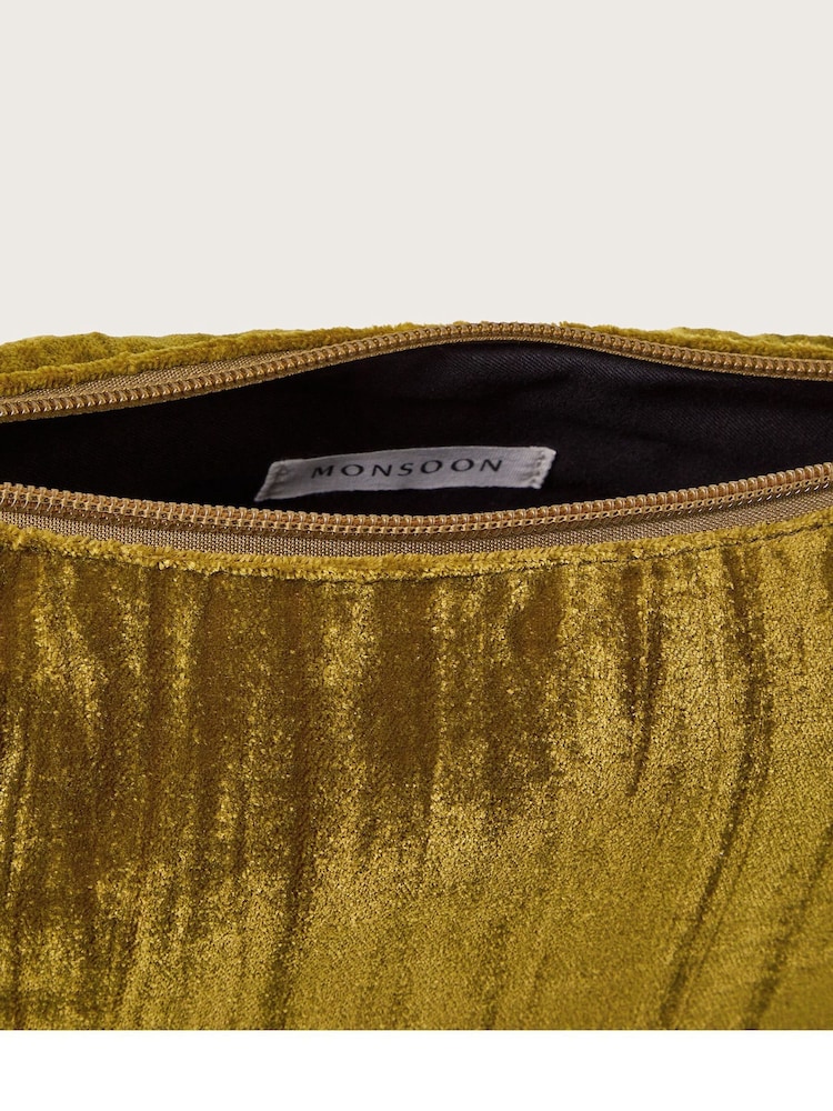 Monsoon Green Val Crushed Velvet Sling Bag - Image 3 of 3