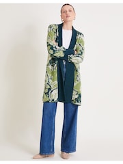 Monsoon Green Ember Printed Longline Cardigan - Image 2 of 5