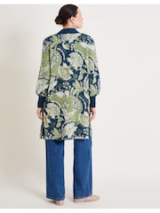 Monsoon Green Ember Printed Longline Cardigan - Image 3 of 5