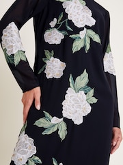 Monsoon Black Ariah Column Embellished Midi Dress - Image 5 of 9