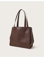 Monsoon Brown Zoe Faux Leather Pocket Tote Bag - Image 2 of 3