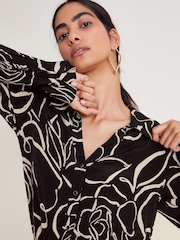 Monsoon Black Mary Illustrated Floral Print Shirt - Image 5 of 5