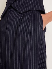 Monsoon Blue Paige Pinstripe Wide Leg Trousers - Image 4 of 6