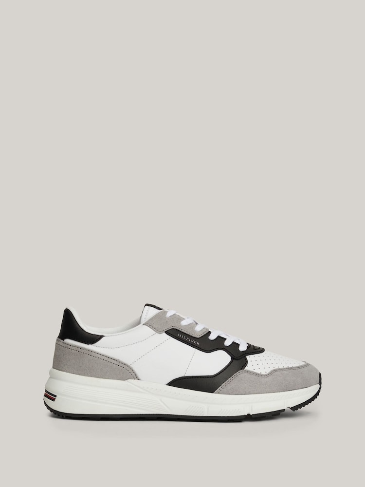 Blanco - Tommy Hilfiger Blue Faston Leather Mix Trainers - Imagen 1 de 7 Blanco - Tommy Hilfiger Blue Faston Leather Mix Trainers - Imagen 1 de 7