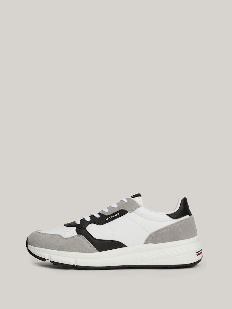 Blanco - Tommy Hilfiger Blue Faston Leather Mix Trainers - Imagen 2 de 7 Blanco - Tommy Hilfiger Blue Faston Leather Mix Trainers - Imagen 2 de 7
