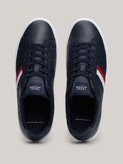 Tommy Hilfiger Blue Tommy Hilfiger Blue Icon Court Leather Trainers - Image 7 of 8