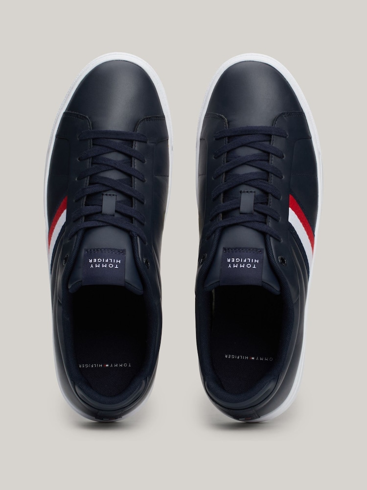 Tommy Hilfiger Blue Tommy Hilfiger Blue Icon Court Leather Trainers - Image 7 of 8