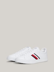 Tommy Hilfiger White Tommy Hilfiger Blue Icon Court Leather Trainers - Image 4 of 7