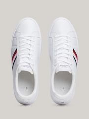 Tommy Hilfiger White Tommy Hilfiger Blue Icon Court Leather Trainers - Image 6 of 7