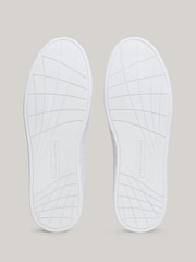 Tommy Hilfiger White Tommy Hilfiger Blue Icon Court Leather Trainers - Image 7 of 7