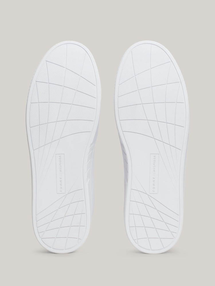 Tommy Hilfiger White Tommy Hilfiger Blue Icon Court Leather Trainers - Image 7 of 7