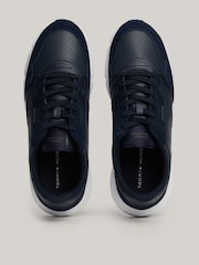 Tommy Hilfiger Blue Tommy Hilfiger Blue Faston Leather Mix Trainers - Image 3 of 7