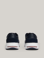 Tommy Hilfiger Blue Tommy Hilfiger Blue Faston Leather Mix Trainers - Image 4 of 7