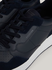 Tommy Hilfiger Blue Tommy Hilfiger Blue Faston Leather Mix Trainers - Image 7 of 7