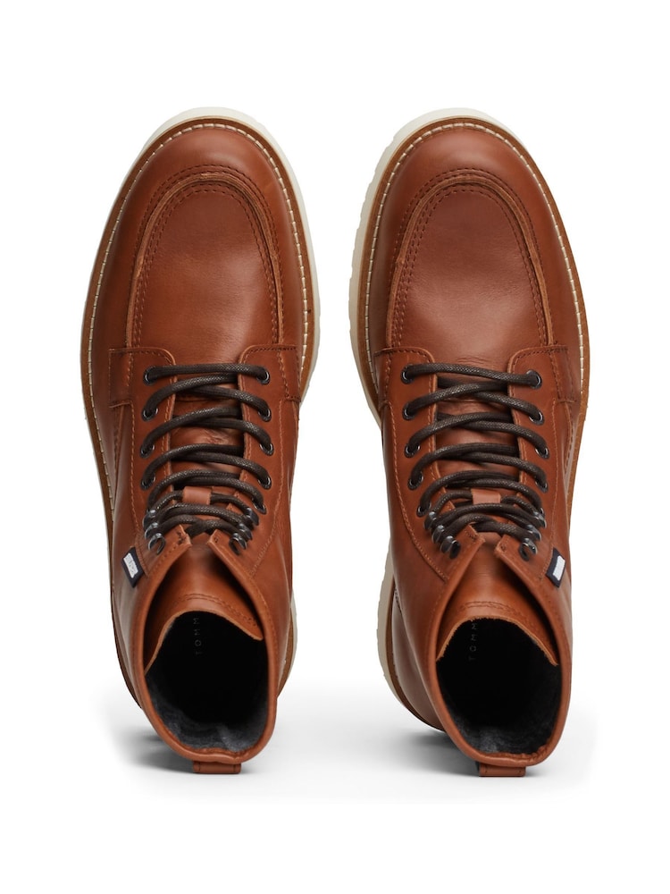 Tommy Hilfiger Brown American Premium Leather Boots - Image 3 of 6