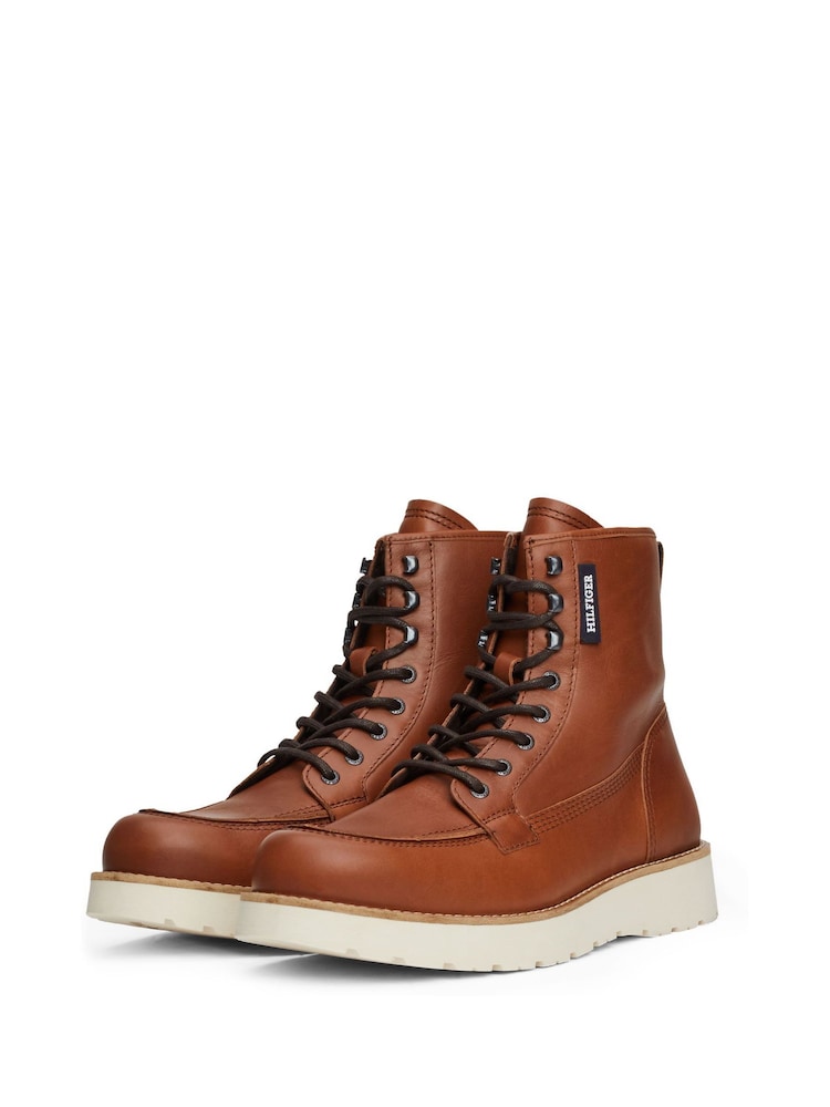 Tommy Hilfiger Brown American Premium Leather Boots - Image 4 of 6