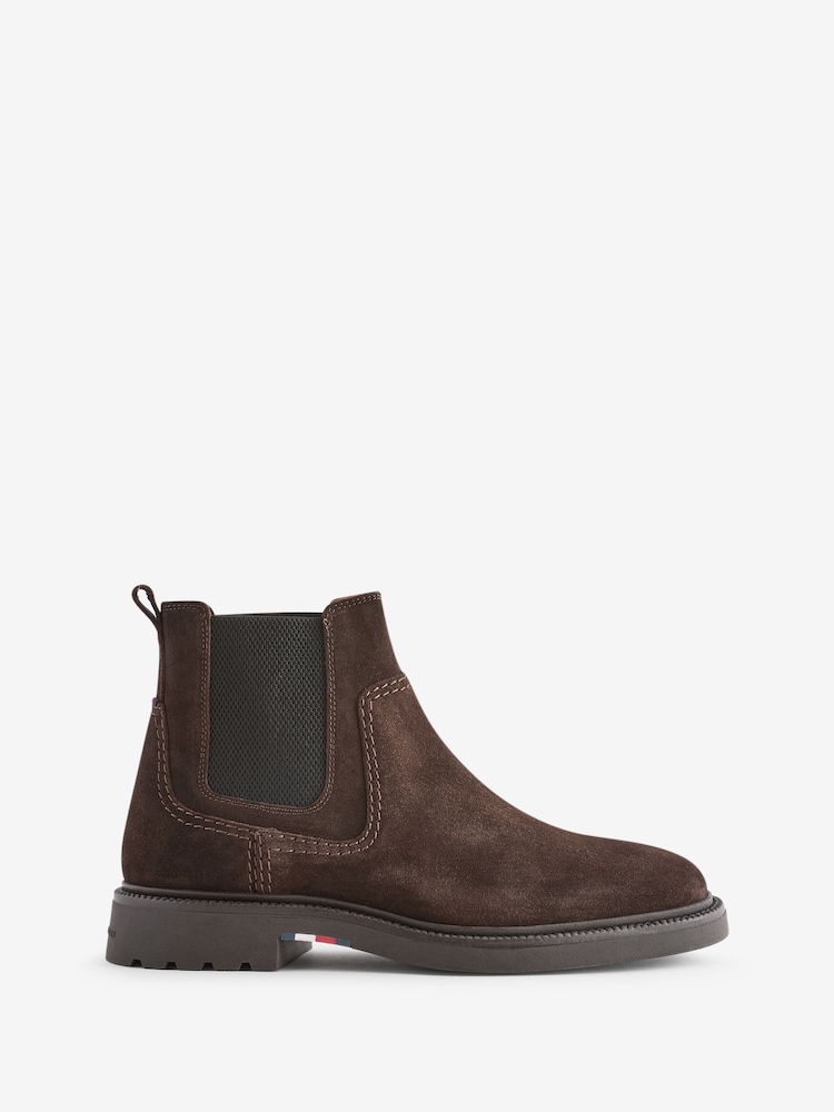 Tommy Hilfiger Comfort Suede Chelsea Brown Boots - Image 1 of 4
