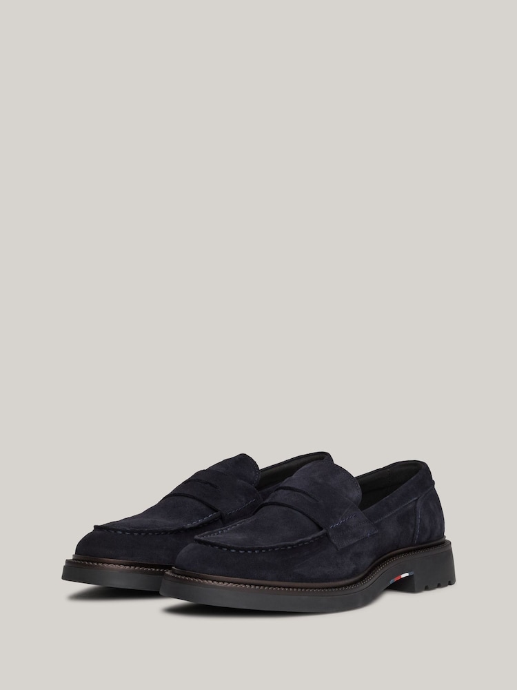 Tommy Hilfiger Blue Comfort Suede Loafers - Image 1 of 8 Tommy Hilfiger Blue Comfort Suede Loafers - Image 1 of 8