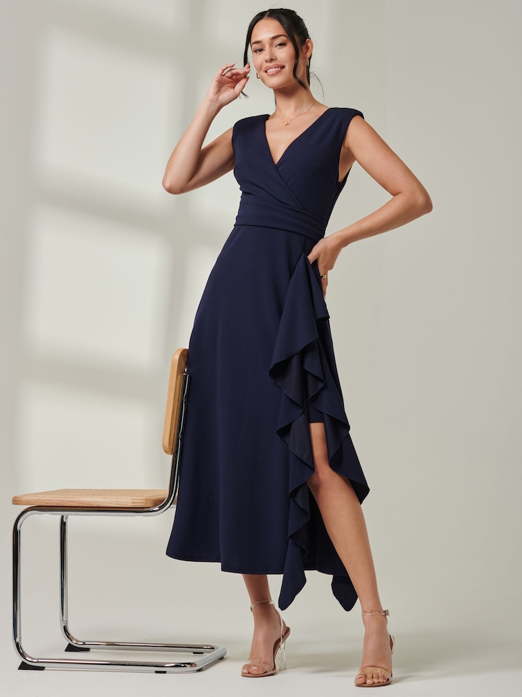 Vestido largo cruzado con detalle de volante de Jolie Moi - Imagen 1 de 6 Vestido largo cruzado con detalle de volante de Jolie Moi - Imagen 1 de 6