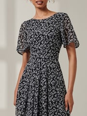 Jolie Moi Black Floral Chiffon Maxi Dress - Image 3 of 6