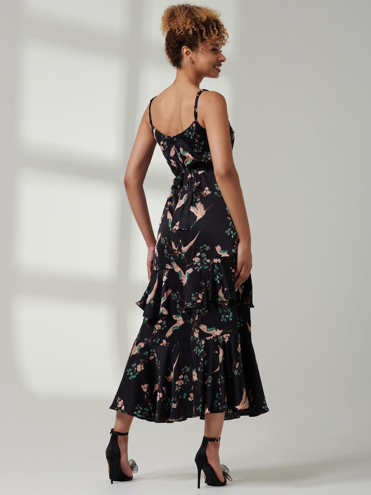 Jolie Moi Black Suzannah Sleeveless Satin Maxi Dress - Image 2 of 6